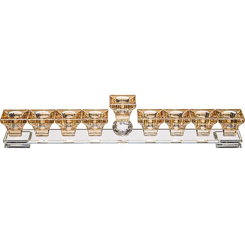 Art Judaica Crystal Elegant Menorah 7x6 cm 390g
